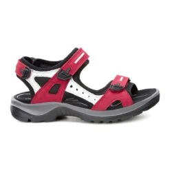 Ecco Women's Yucatan Sandals Chili Red Concrete Black -Ecco 069563 55287 outside