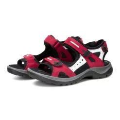 Ecco Women's Yucatan Sandals Chili Red Concrete Black -Ecco 069563 55287 pair