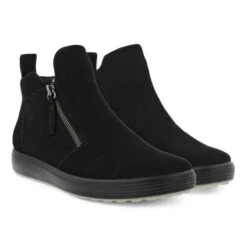 Ecco Women's Soft 7 Zip Bootie Black/Black -Ecco 470313 51052 pair