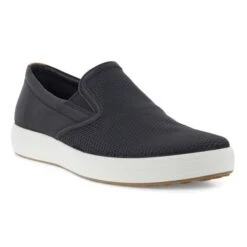 Ecco Men's SOFT 7 SLIP ON Leather Sneakers Black